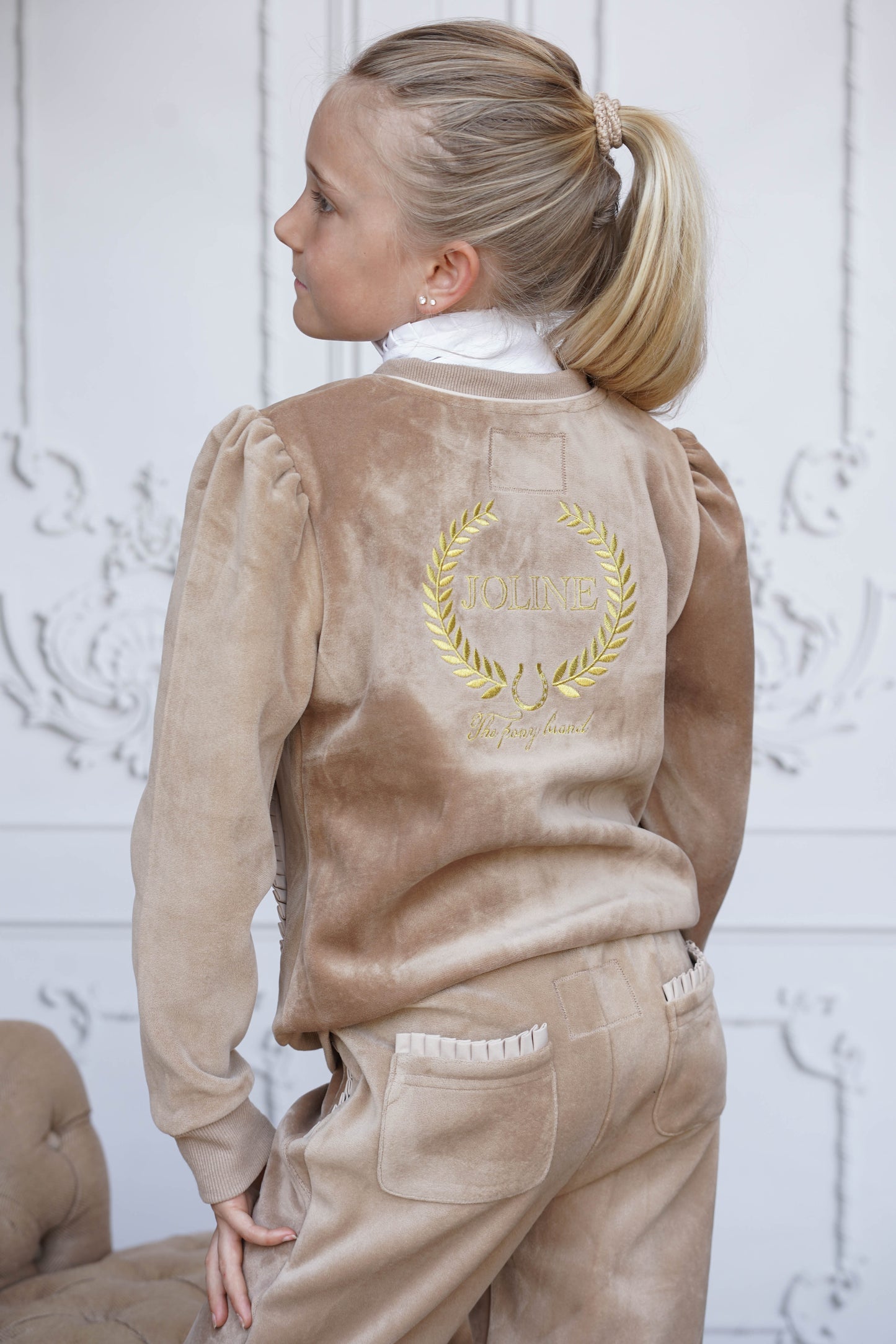Velvet Joggings broek Beige